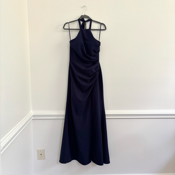 Revelry Fallon Crepe Dress In Navy Sz 6 - Picture 3 of 11
